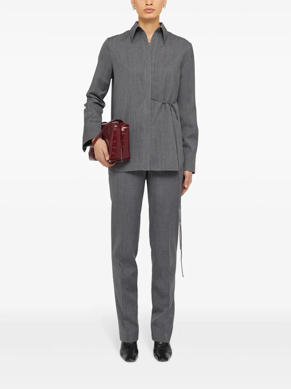 JIL SANDER Wrap Wool Shirt In Grey Product Image