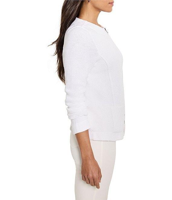 NIC + ZOE Mix Knit Round Neck Long Sleeve Jacket Product Image