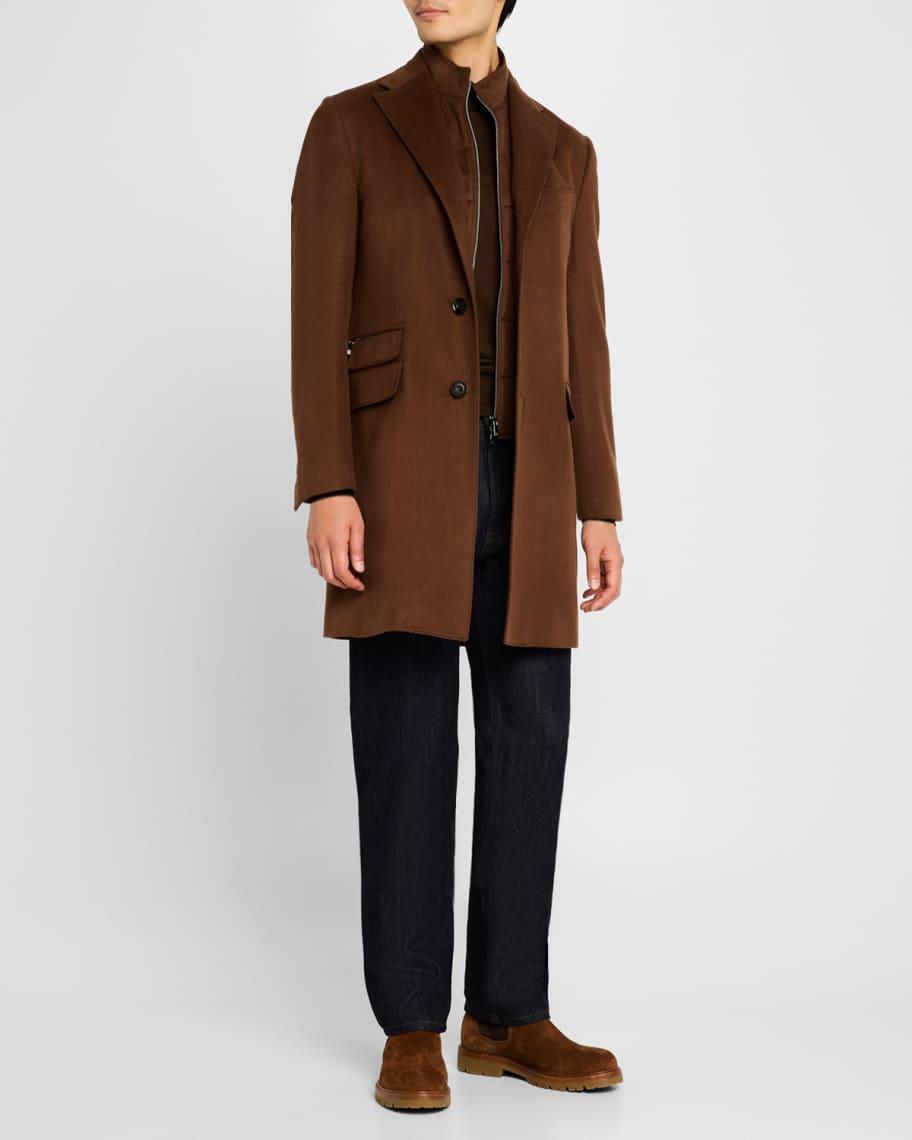 Mens Wool Topcoat with Detachable Bib Product Image