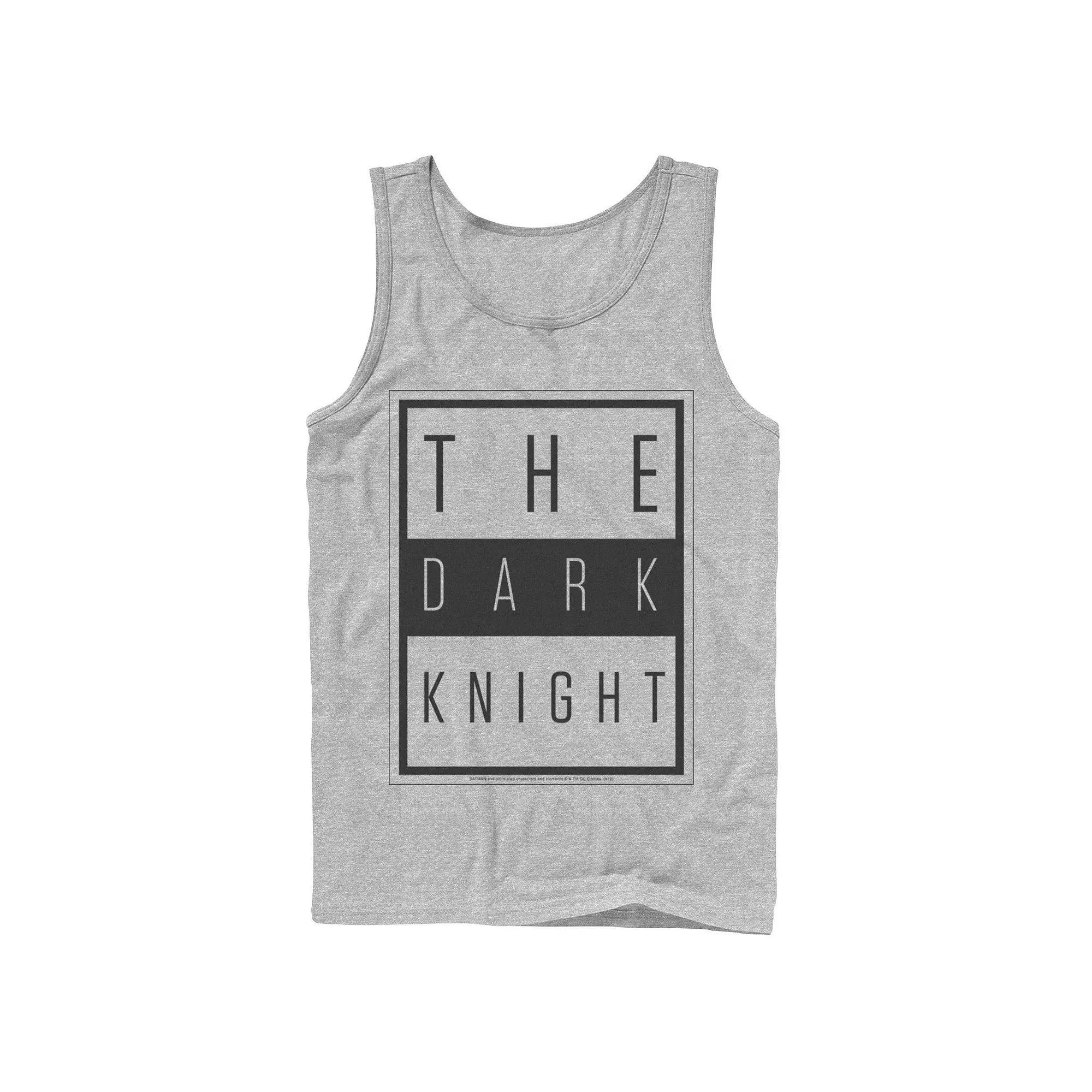 Men's DC Comics Batman The Dark Knight Block Poster Tank Top, Size: Large, White Product Image