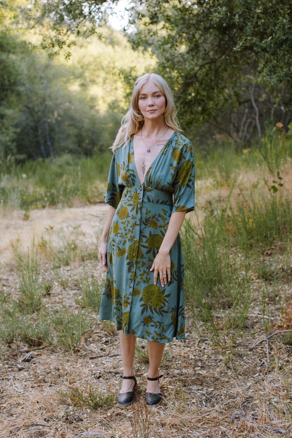 Finley Dress in Slate Marigold Product Image