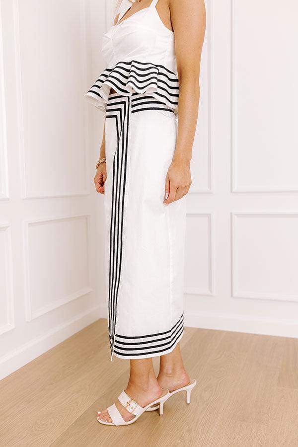 Yacht Party High Waist Wrap Midi Skirt Product Image