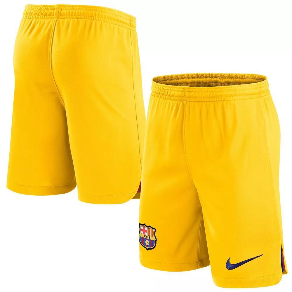 Men's Nike Yellow Barcelona Stadium Fourth Performance Replica Shorts, Size: 2XL, Bar Yellow Product Image