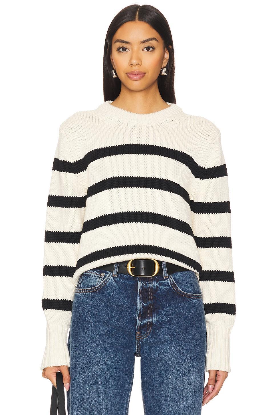 Organic Cotton Striped Crewneck White + Warren Product Image