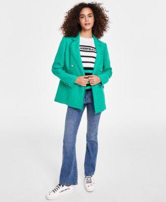 KARL LAGERFELD PARIS Flare Leg Stretch Denim Sailor Jeans Product Image