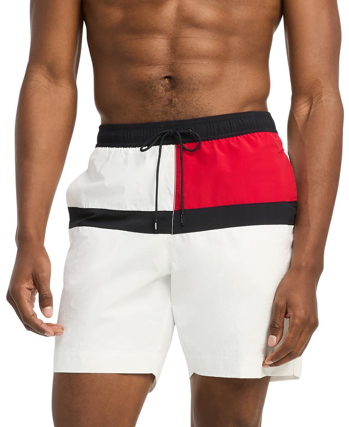 Men's Tommy Hilfiger 7" Drawstring Swim Trunks, Size: Large, Desert Product Image