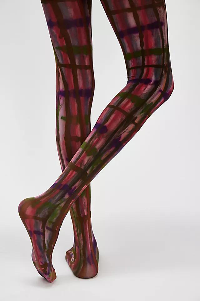 Legssss Hand-Dyed Plaid Tights Product Image