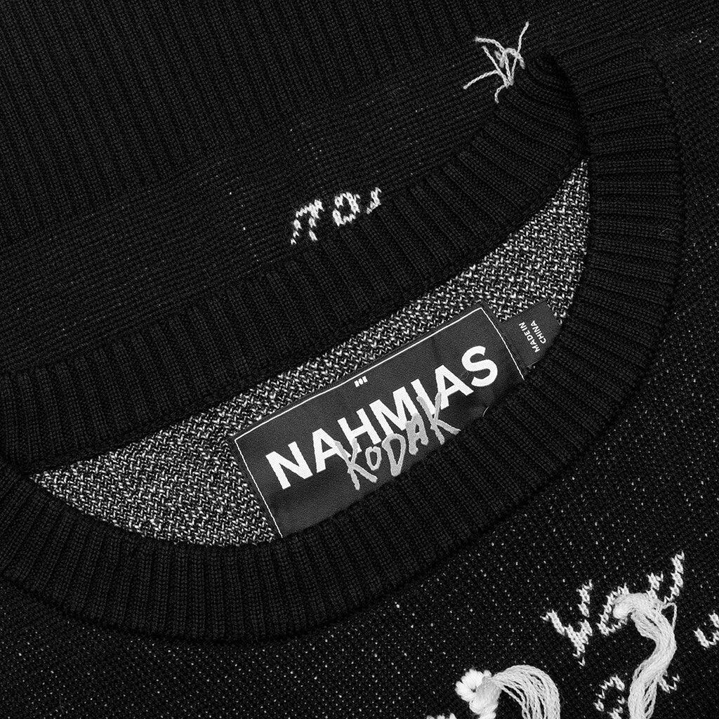 Nahmias x Kodak Black Knit Lyric Crewneck - Black Male Product Image