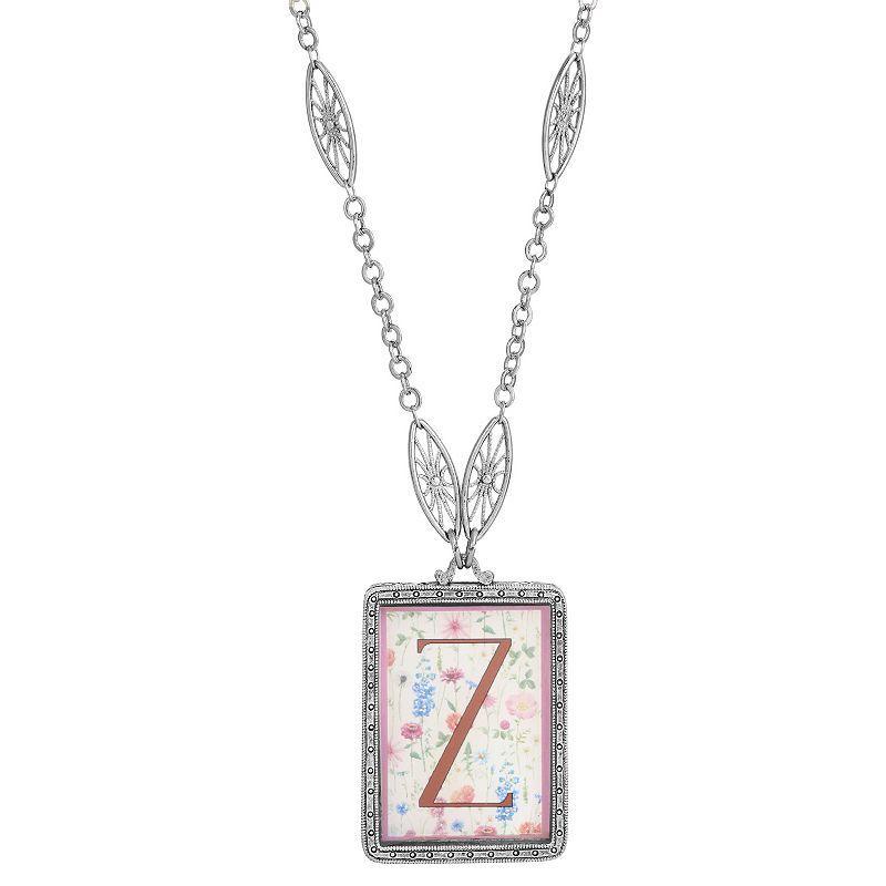 1928 Floral Motif Initial Pendant, Women's, G Product Image