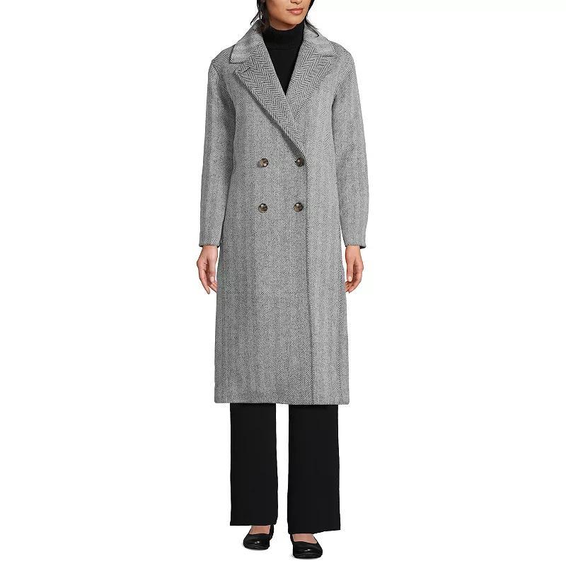 Womens Lands End Insulated Double Breasted Wool Coat Product Image