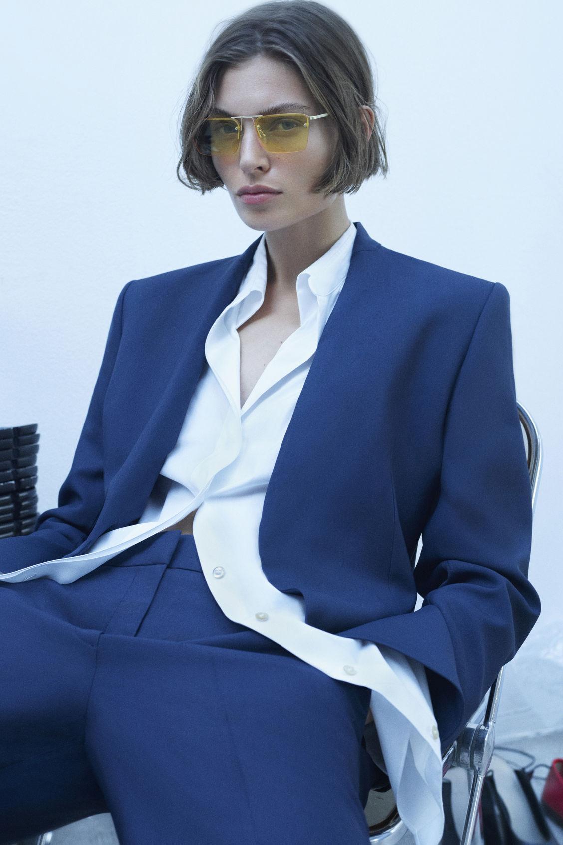 Womens Wool-Cashmere Open-Front Blazer Product Image