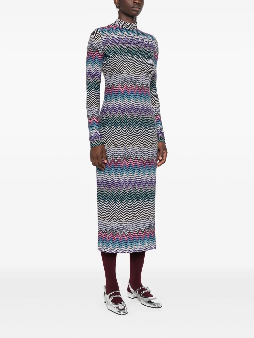 zigzag-woven midi dress Product Image