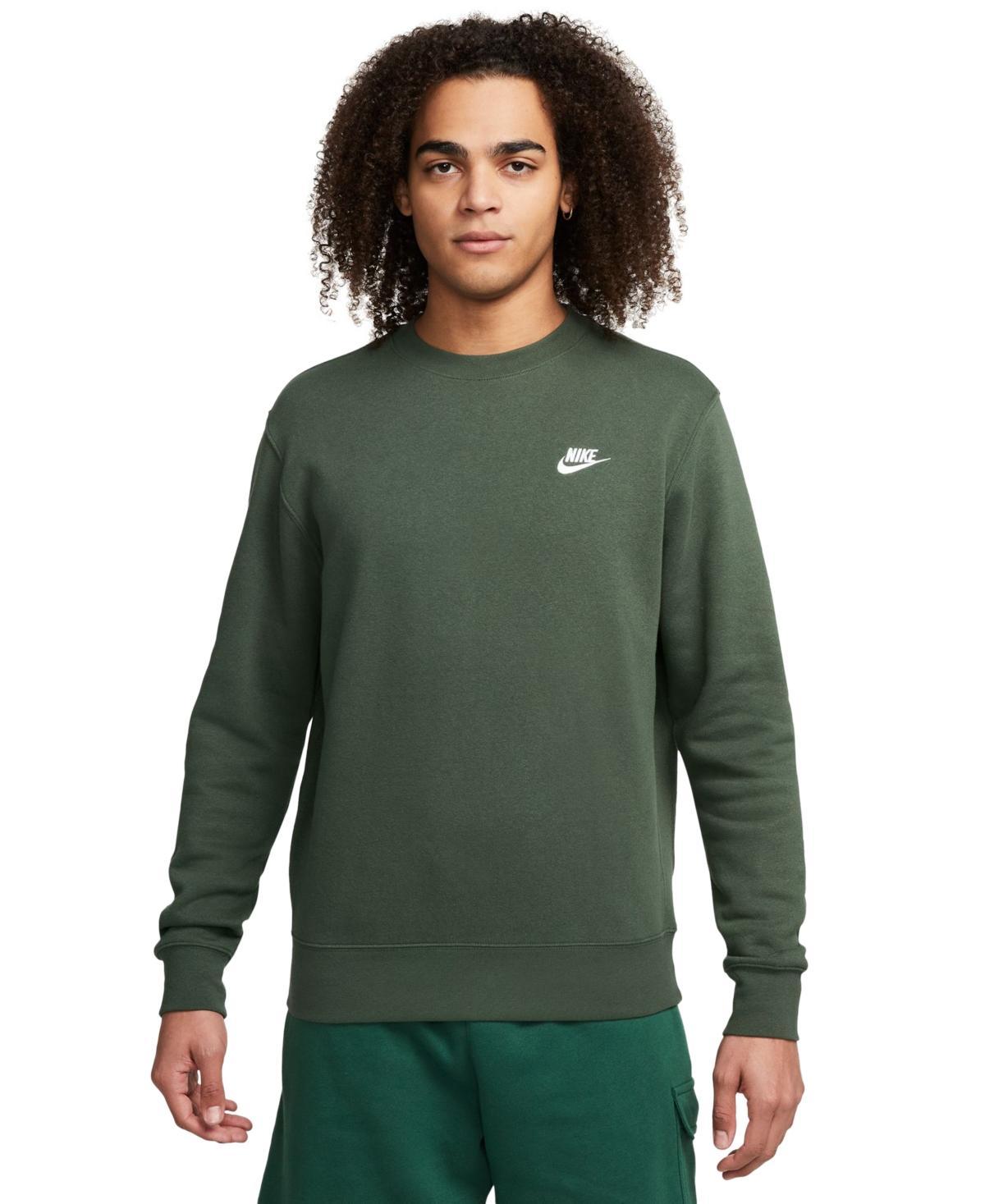 Nike Men's Club Crewneck Sweatshirt in Khaki/White at Nordstrom, Size Small Product Image
