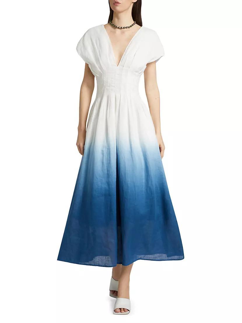 Sonya Pleated Ombré Midi-Dress Product Image