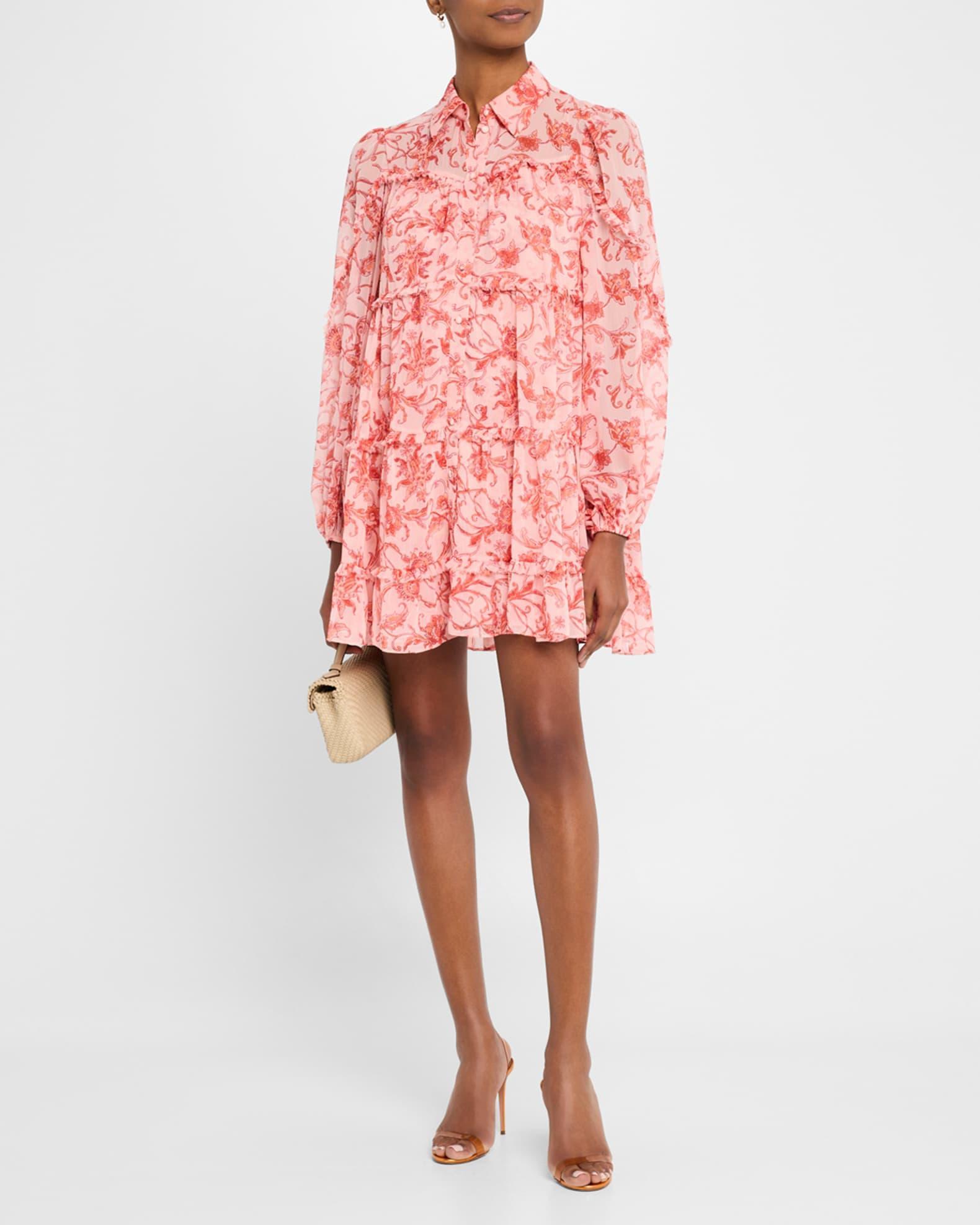 Kennedy Paisley Long-Sleeve Mini Dress Product Image