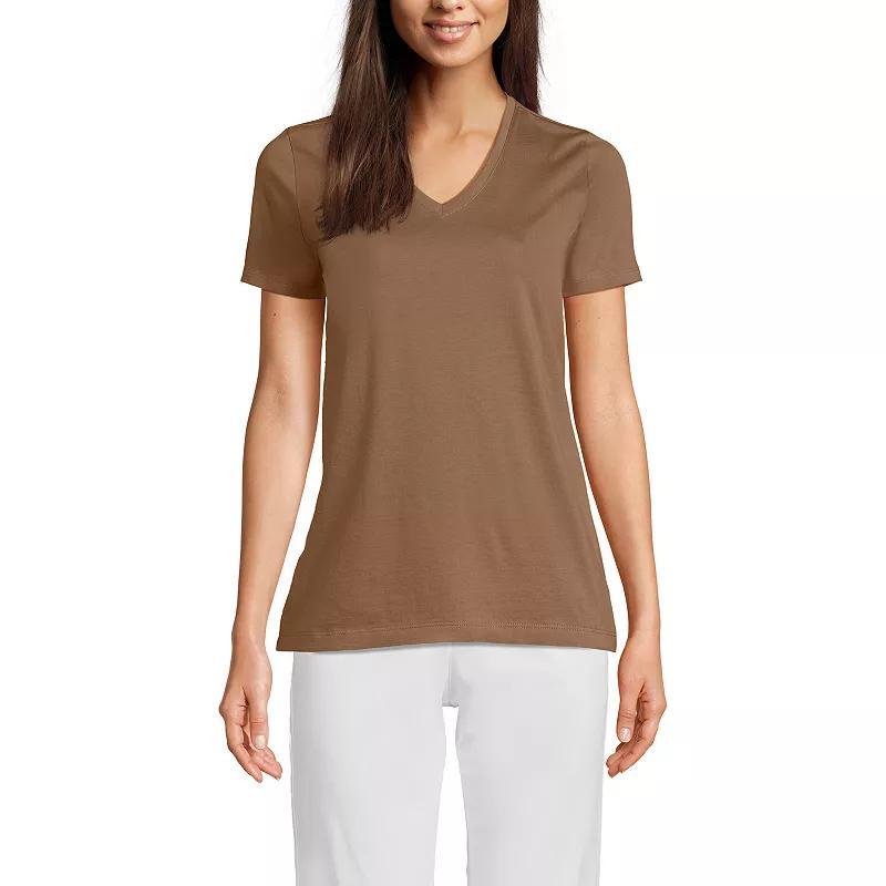 Women's Lands' End Relaxed-Fit Supima Cotton V-Neck Tee, Size: Small, Soft  Blue Product Image