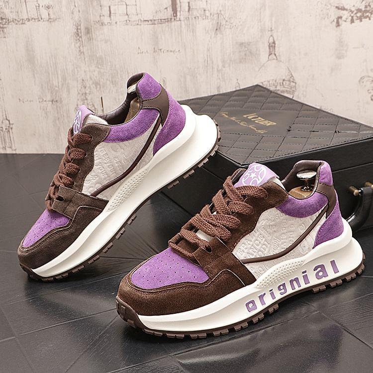 Lettering Lace-Up Sneakers Product Image