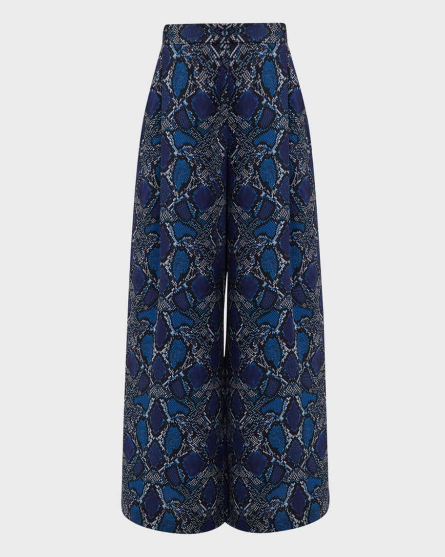 Vivian Snakeskin-Print High-Rise Wide-Leg Pants Product Image