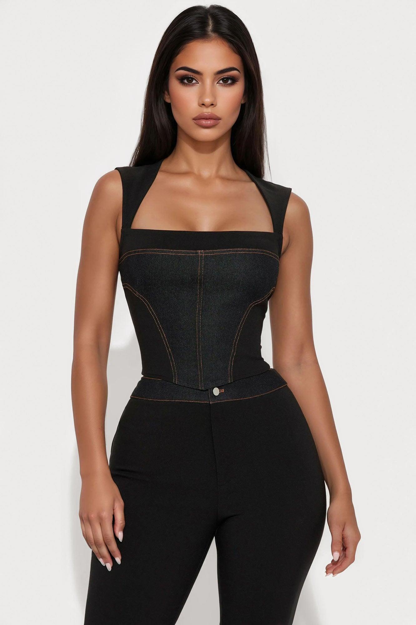 Pamela Flare Leg Pant Set - Black Product Image