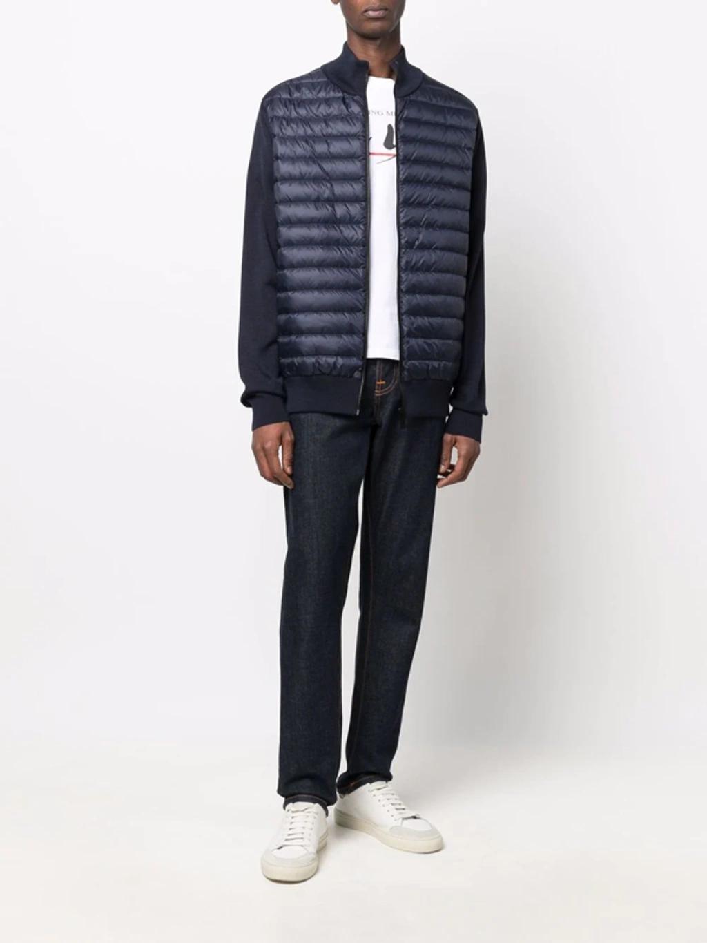 CANADA GOOSE Hybridge Cardigan With Padded Front Panel In Blue Product Image