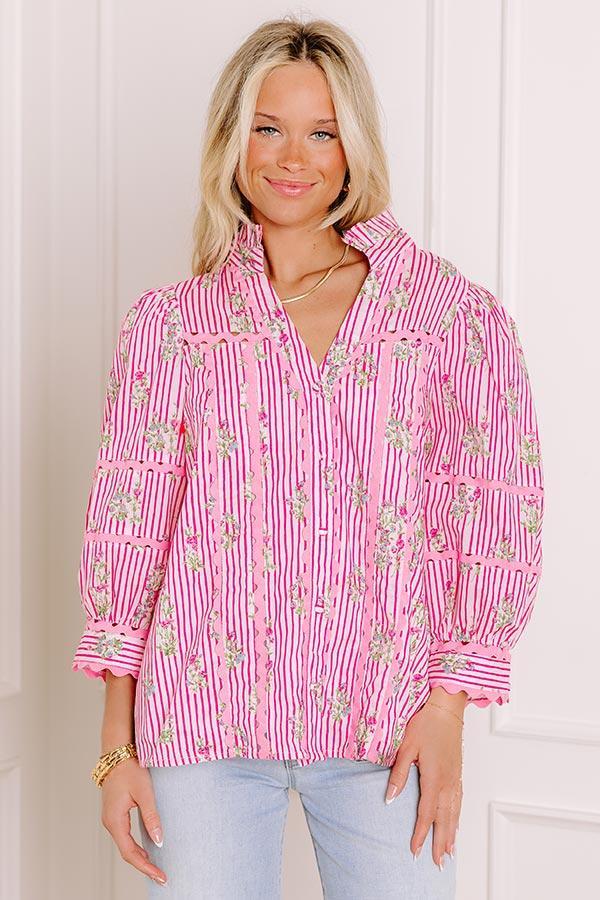 French Bistro Floral Button Up Top Product Image
