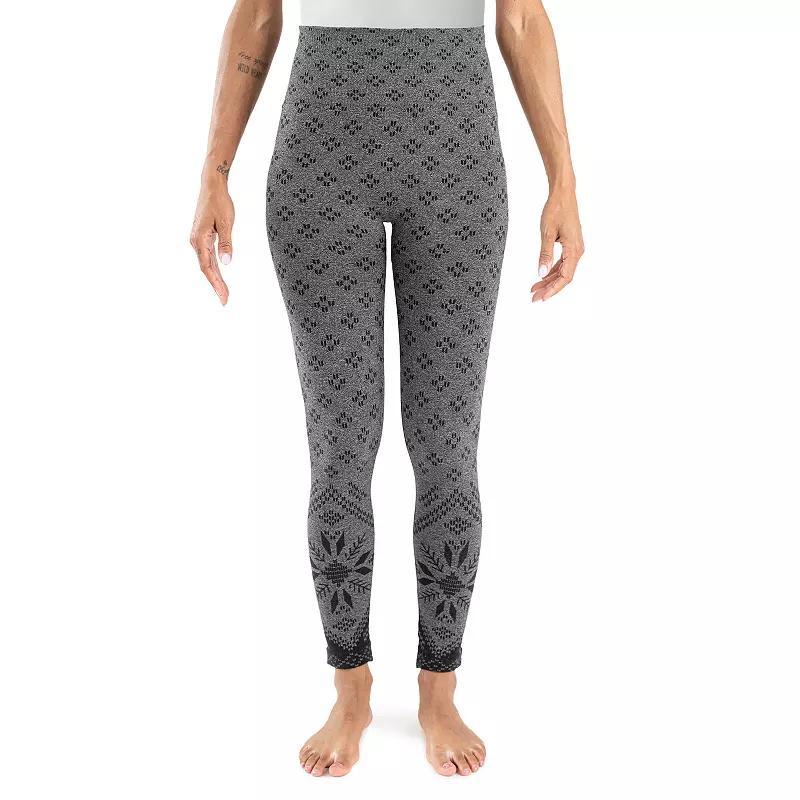 Women's MUK LUKS® Fleece Lined Regular Fit Leggings, Size: 2XL-3XL, Ebony Geo Product Image