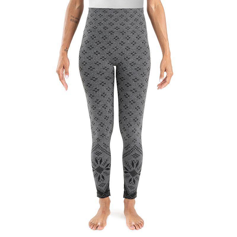Women's MUK LUKS® Fleece Lined Regular Fit Leggings, Size: 2XL-3XL, Ebony Geo Product Image