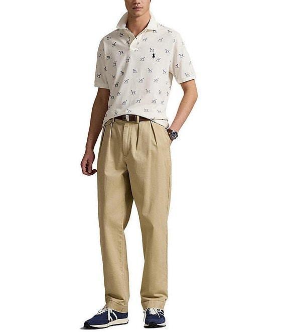 Polo Ralph Lauren Dog Print Mesh Short Sleeve Polo Shirt Product Image