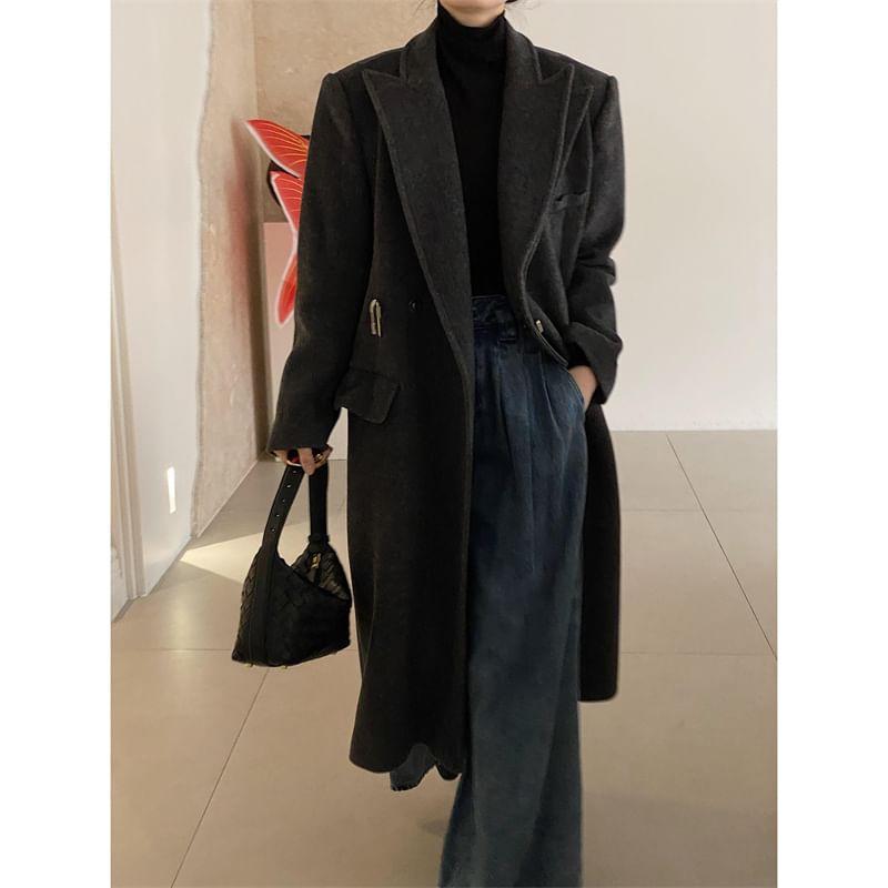 Plain Woven Faux Leather Handbag Product Image