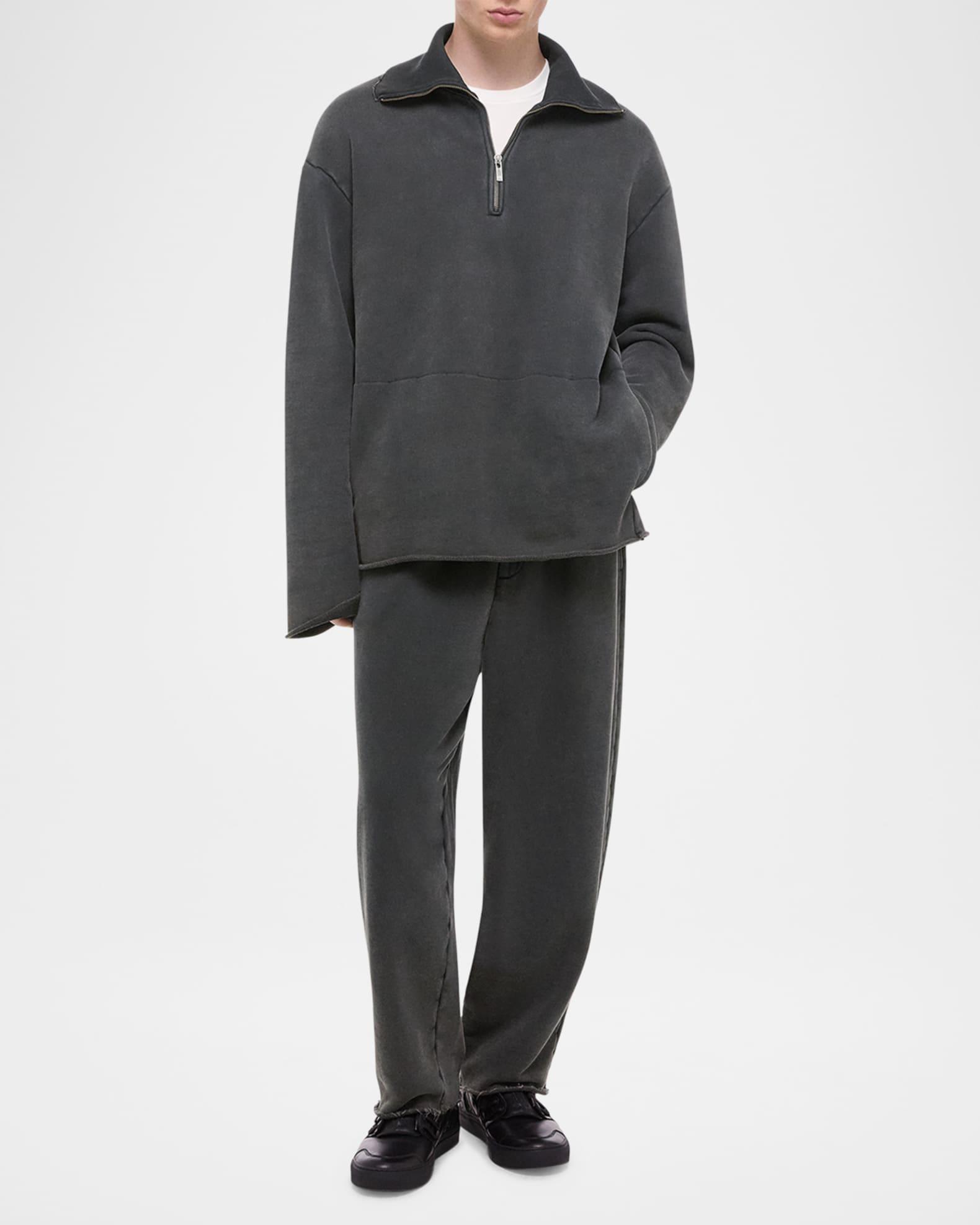 Men's Washed Quarter-Zip Oversized Sweatshirt Product Image
