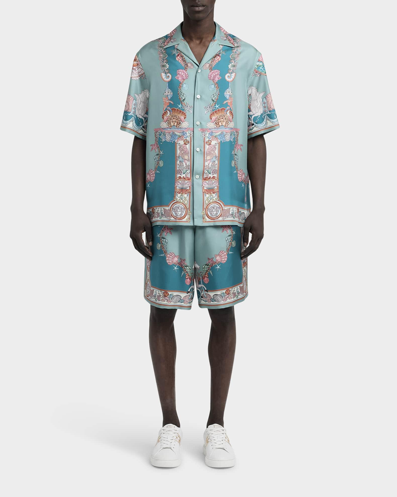 Men's Coral Theater Silk Twill Camp Shirt Product Image