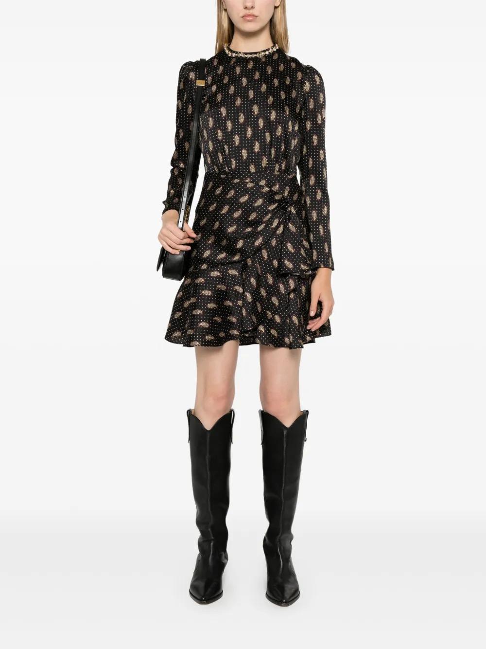 paisley-print satin dress  Product Image