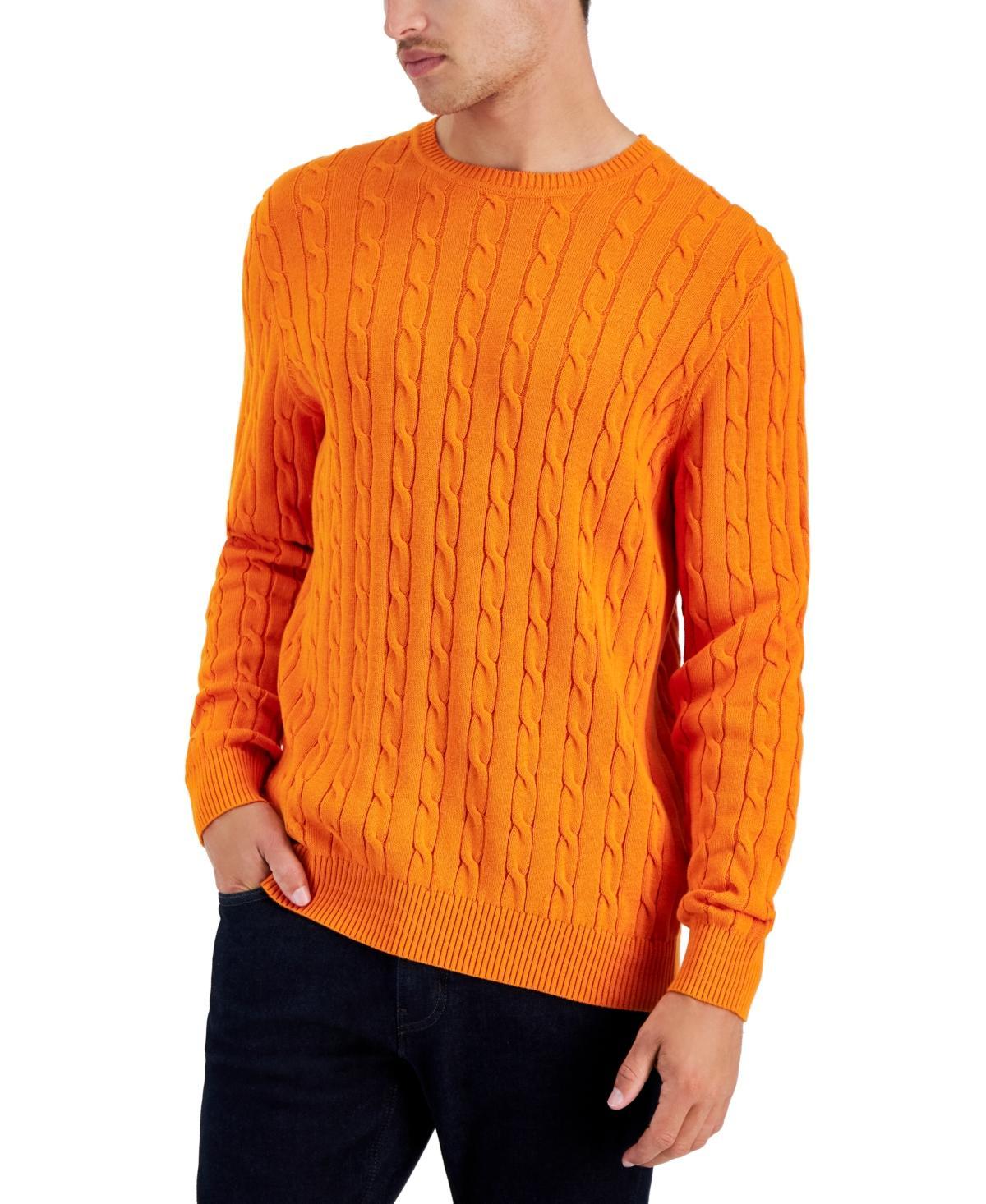 Club Room Mens Cable-Knit Cotton Sweater, Created for Macys Product Image