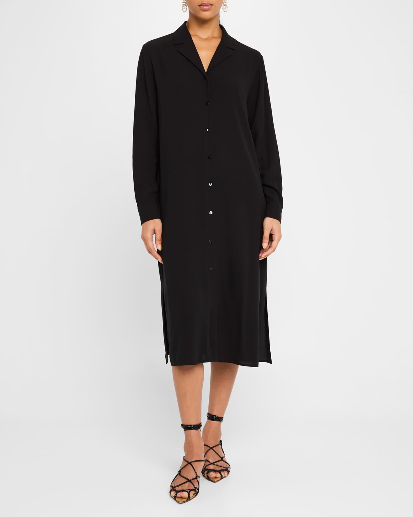 Silk Georgette Crepe Midi Shirtdress Product Image