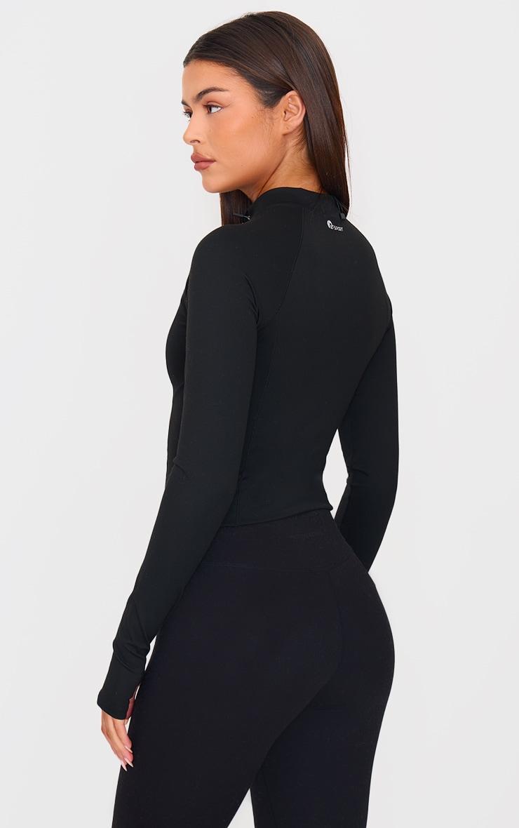 Black Sculpt Quarter Zip Gym Top Product Image
