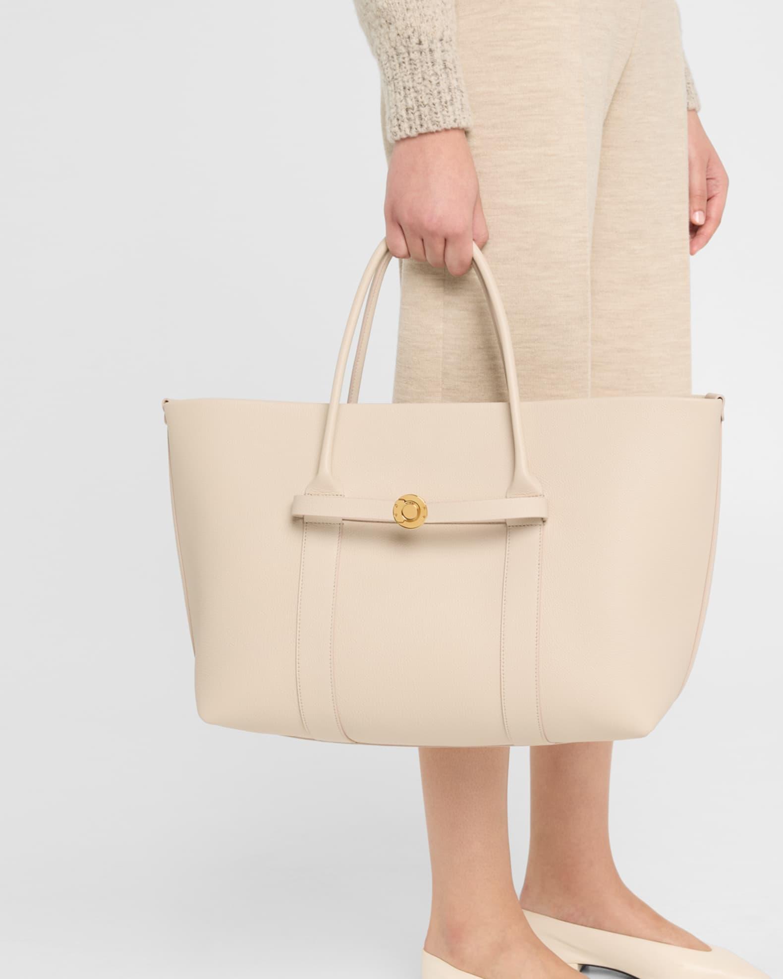 Ghiera Grained Leather & Cashmere Tote Back Product Image