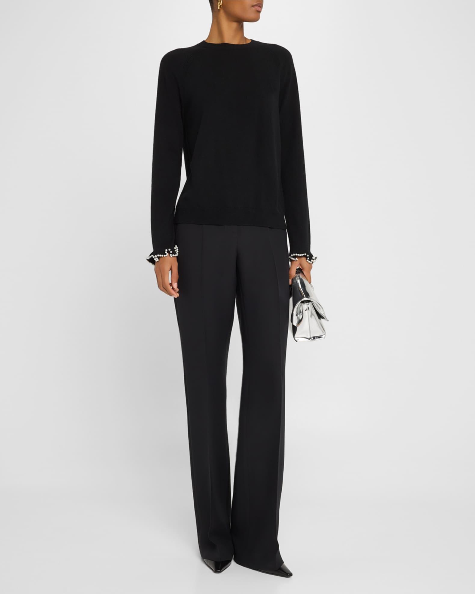 Bead-Trim Cashmere Sweater Product Image