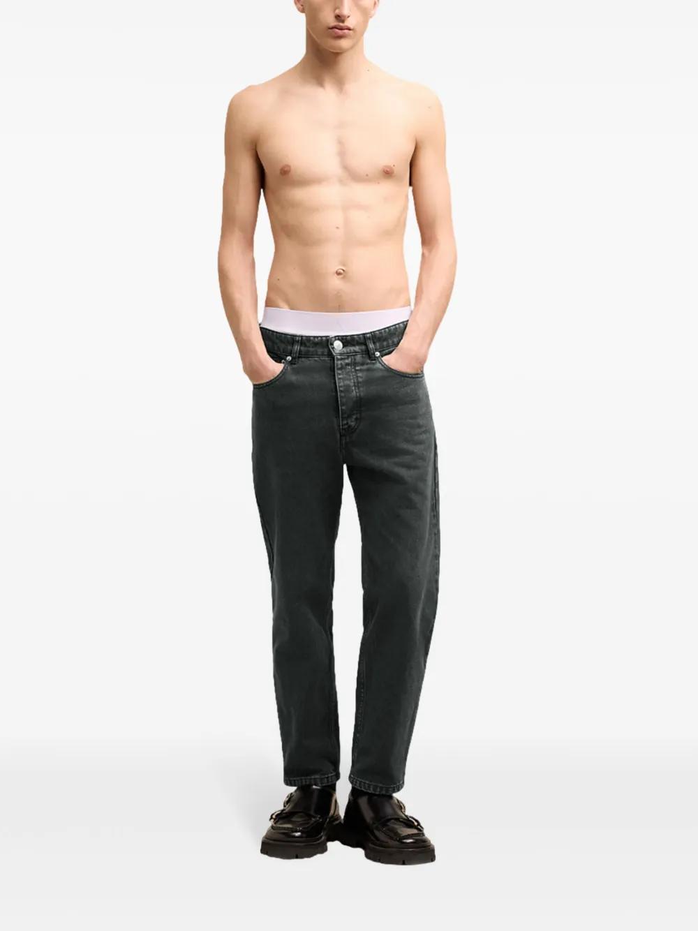 logo patch tapered jeans  Product Image
