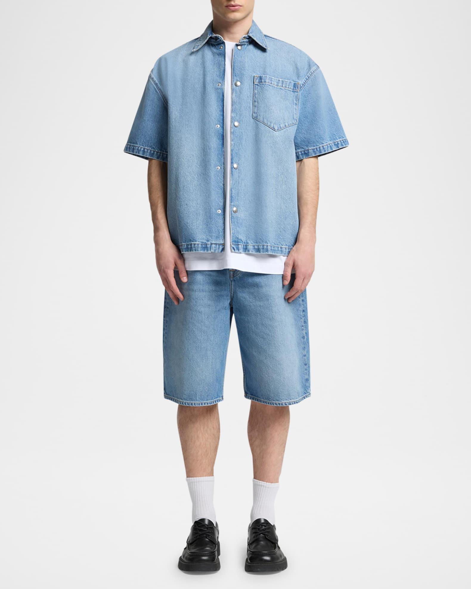 Men's Wide-Leg Jean Shorts Product Image