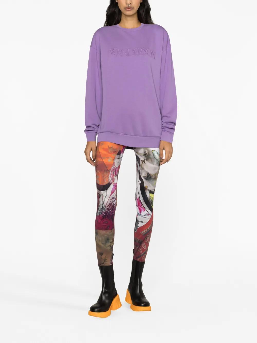 JW ANDERSON Logo Embroidered Sweatshirt In Purple Product Image