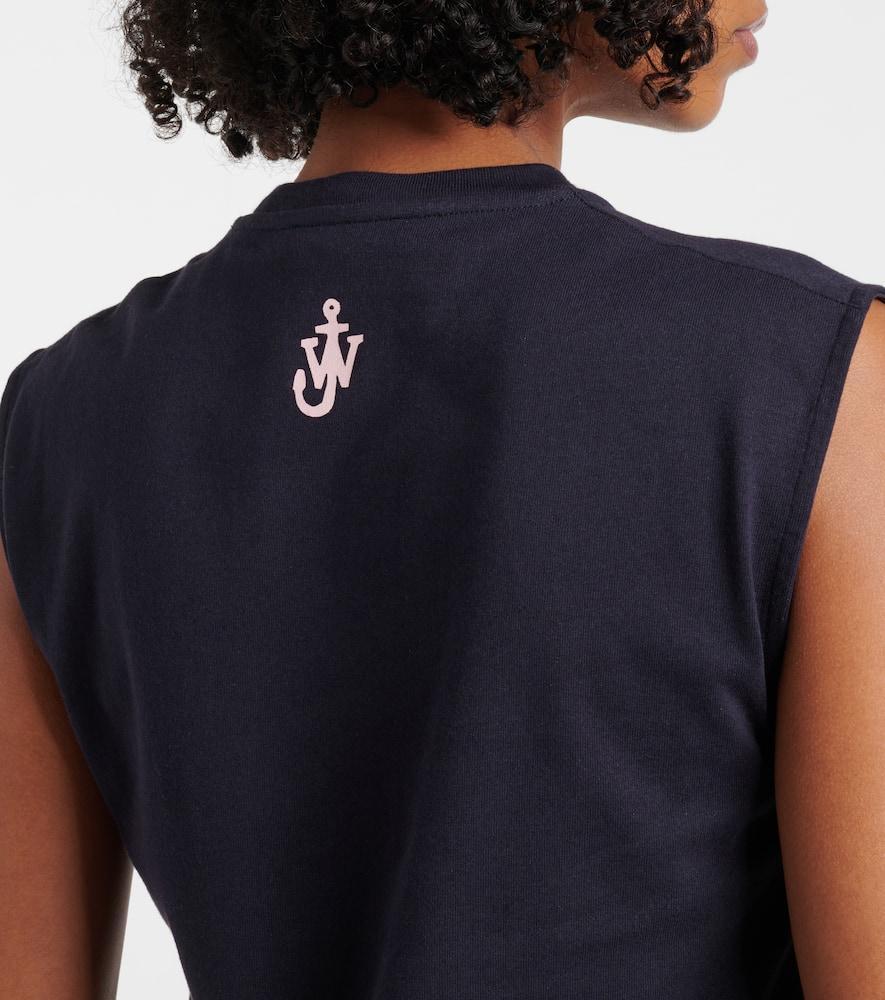 JW ANDERSON Printed Cotton Jersey Tank Top In Blue Product Image