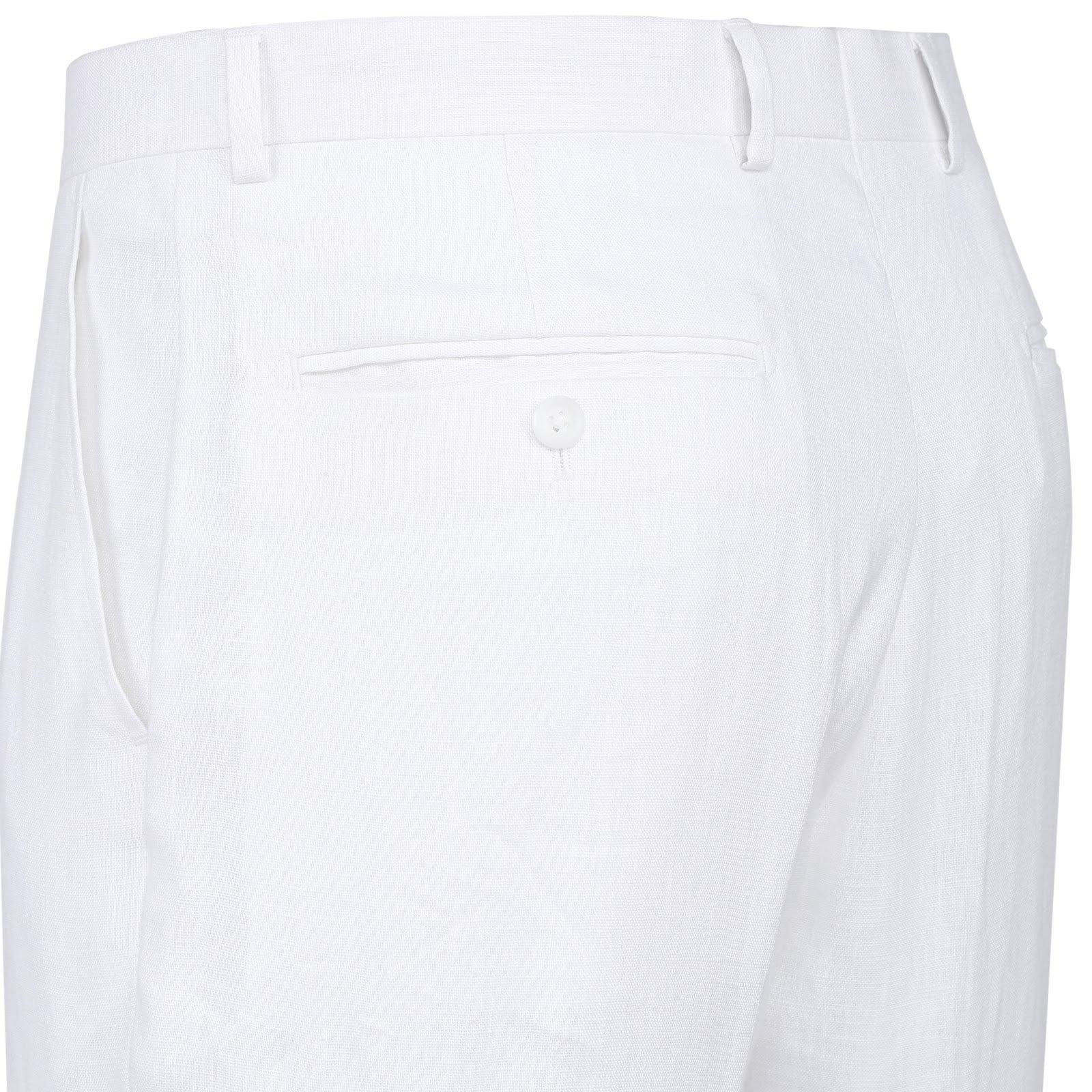 Linen Suit 2 Piece 2 Buttons Regular Fit In White Product Image
