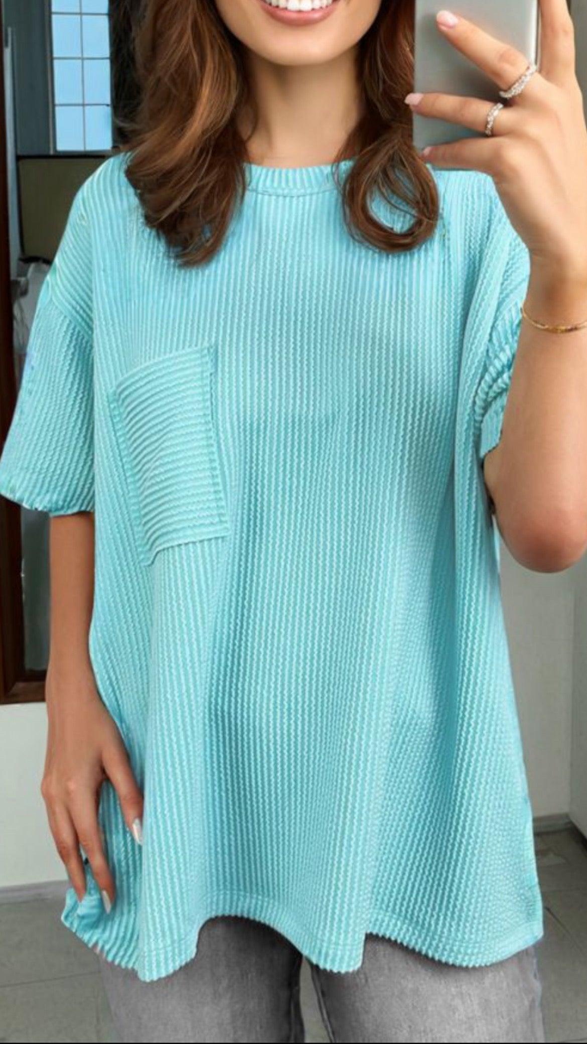 Pink Oversized Corded Top Product Image