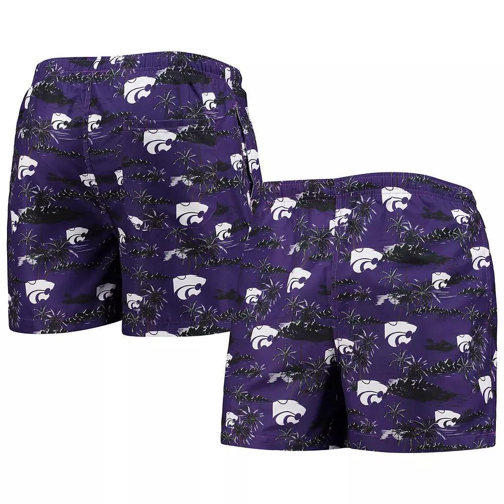 Men's FOCO Purple Kansas State Wildcats Island Palm Swim Trunks, Size: 2XL Product Image