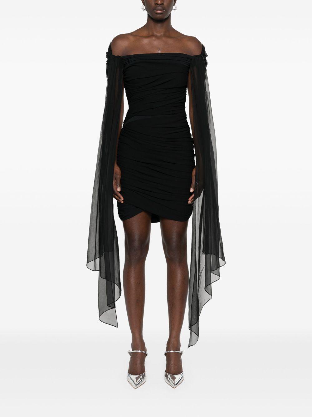 off-shoulder draped mini dress Product Image