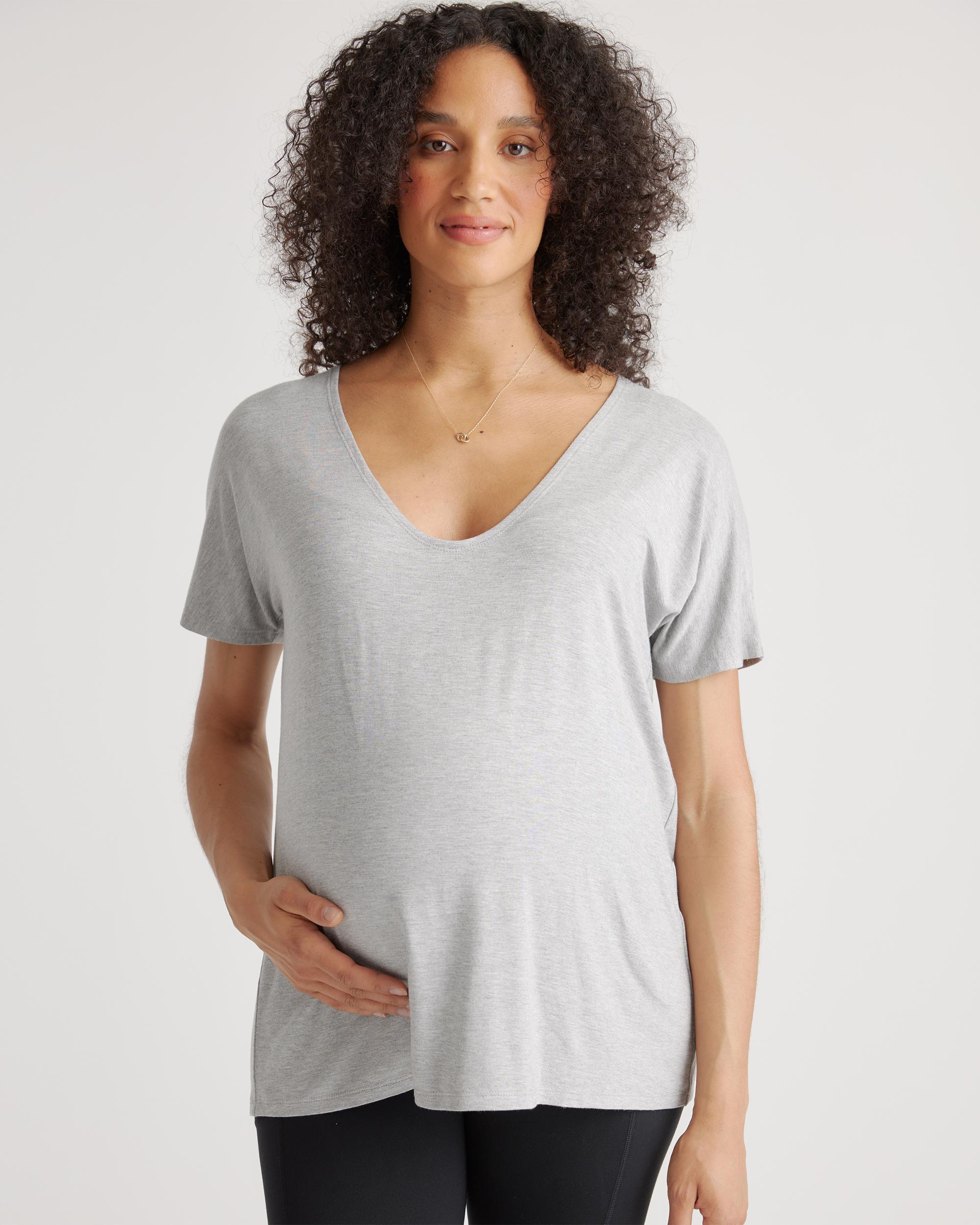 Quince | Women's Bamboo Jersey Maternity V-Neck T-Shirt Product Image