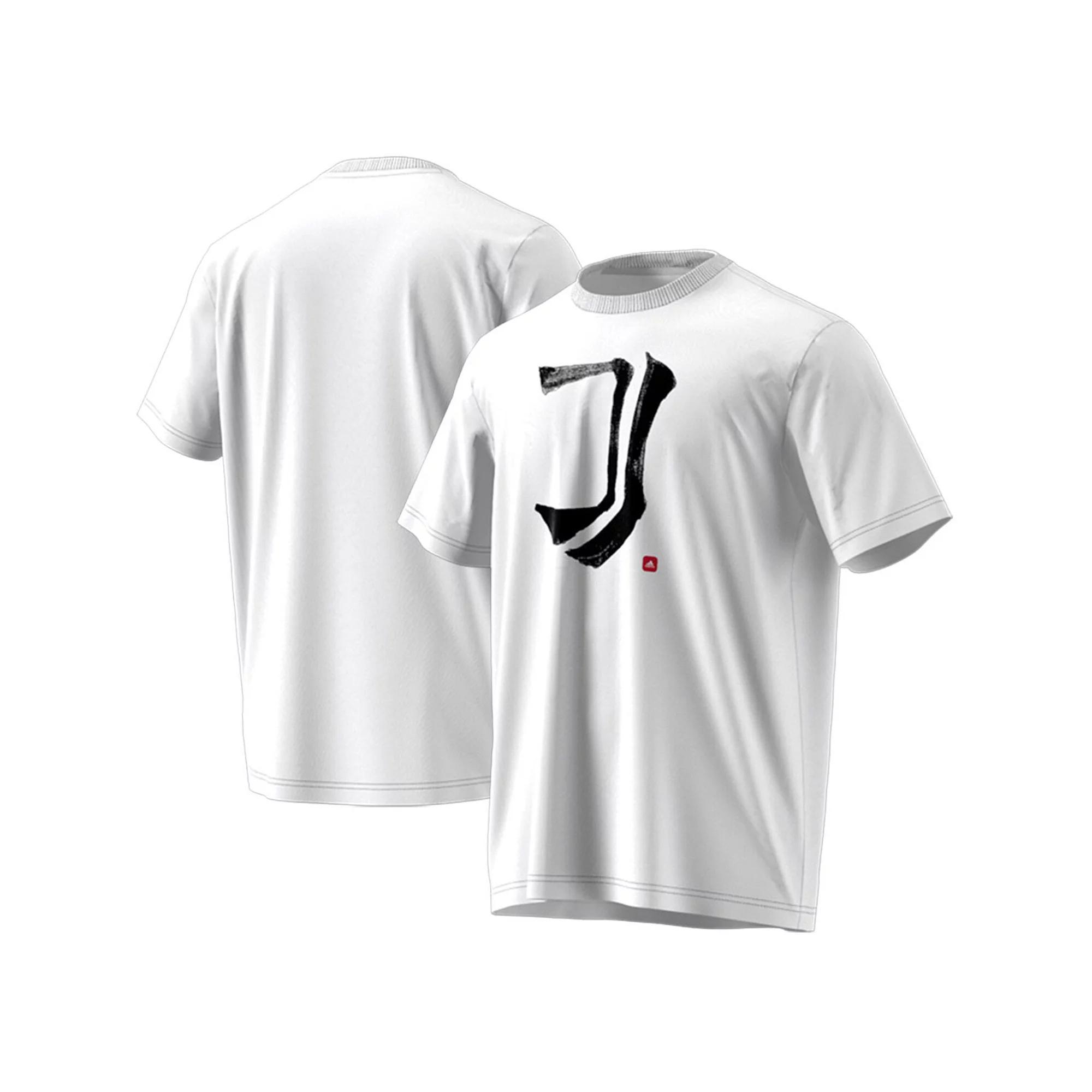 Mens adidas White Juventus Chinese Calligraphy T-Shirt Product Image