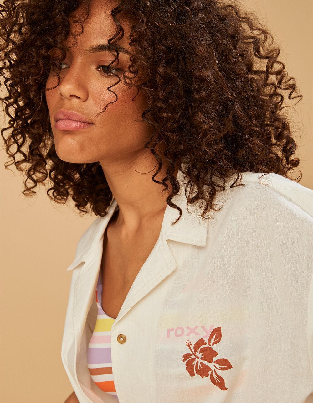 ROXY x Kate Bosworth Surf Kind Kate Womens Button Up Shirt - WHITE Product Image