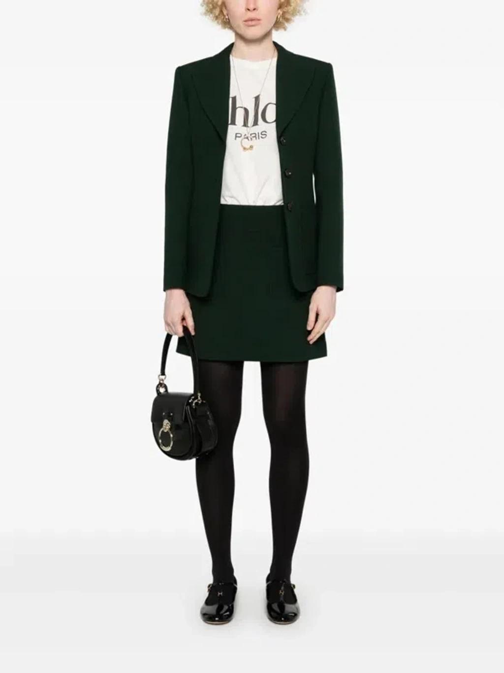 CHLOÉ White Crewneck T-shirt With Logo Print On The Front In Cotton Woman Product Image