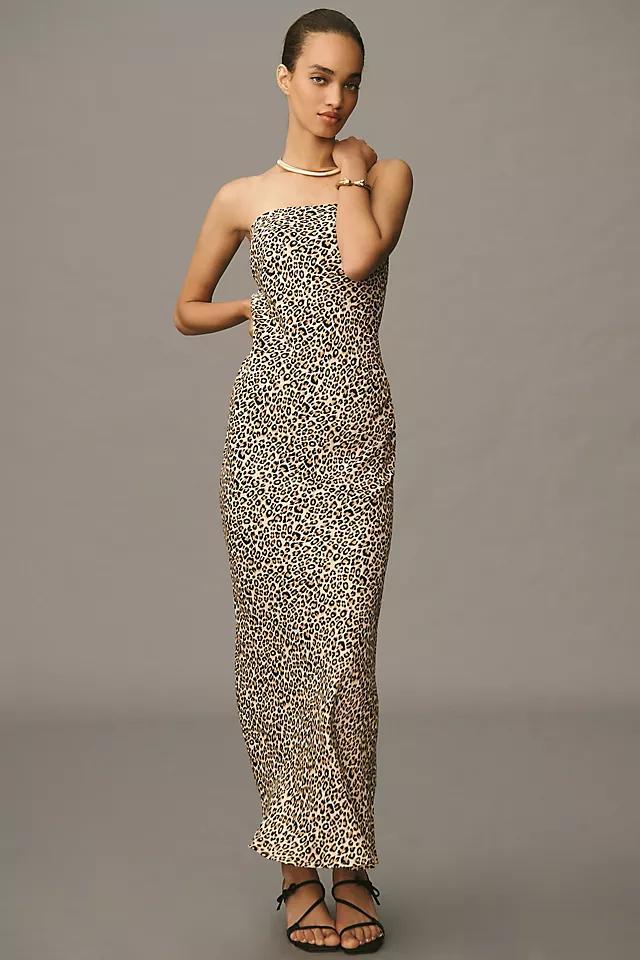 The Fleur Strapless Satin Maxi Slip Dress Product Image